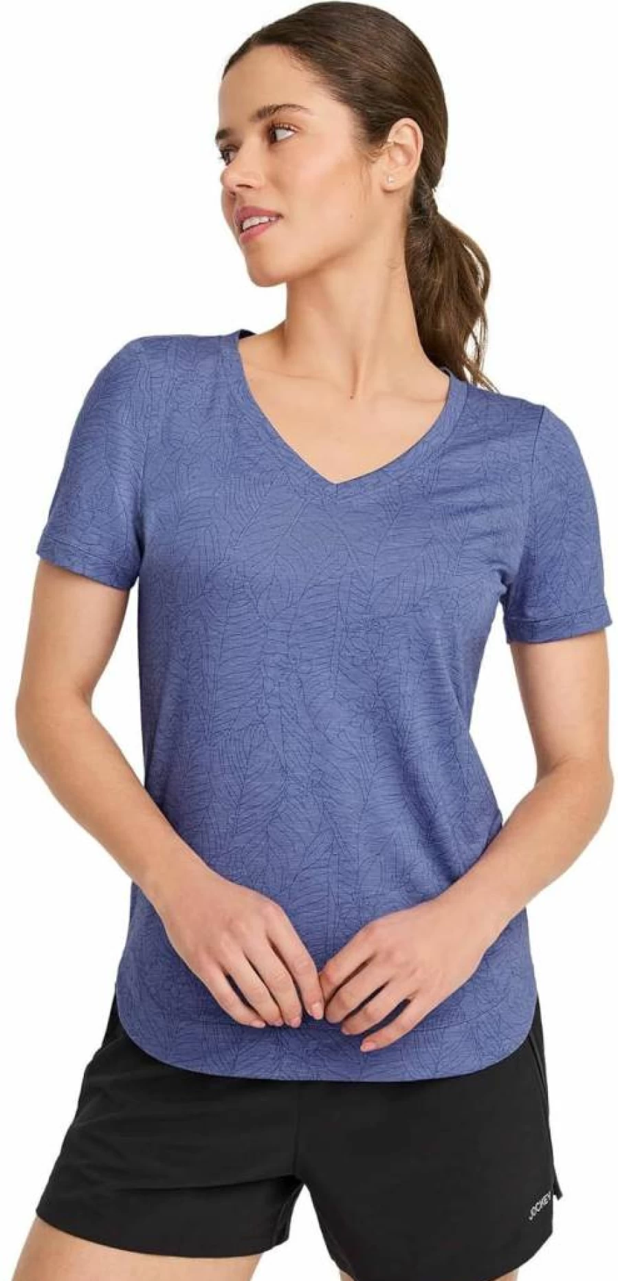 Jockey Women's EverActive V-Neck Performance T-Shirt - Moisture Wicking Activewear Top for Workouts & Gym