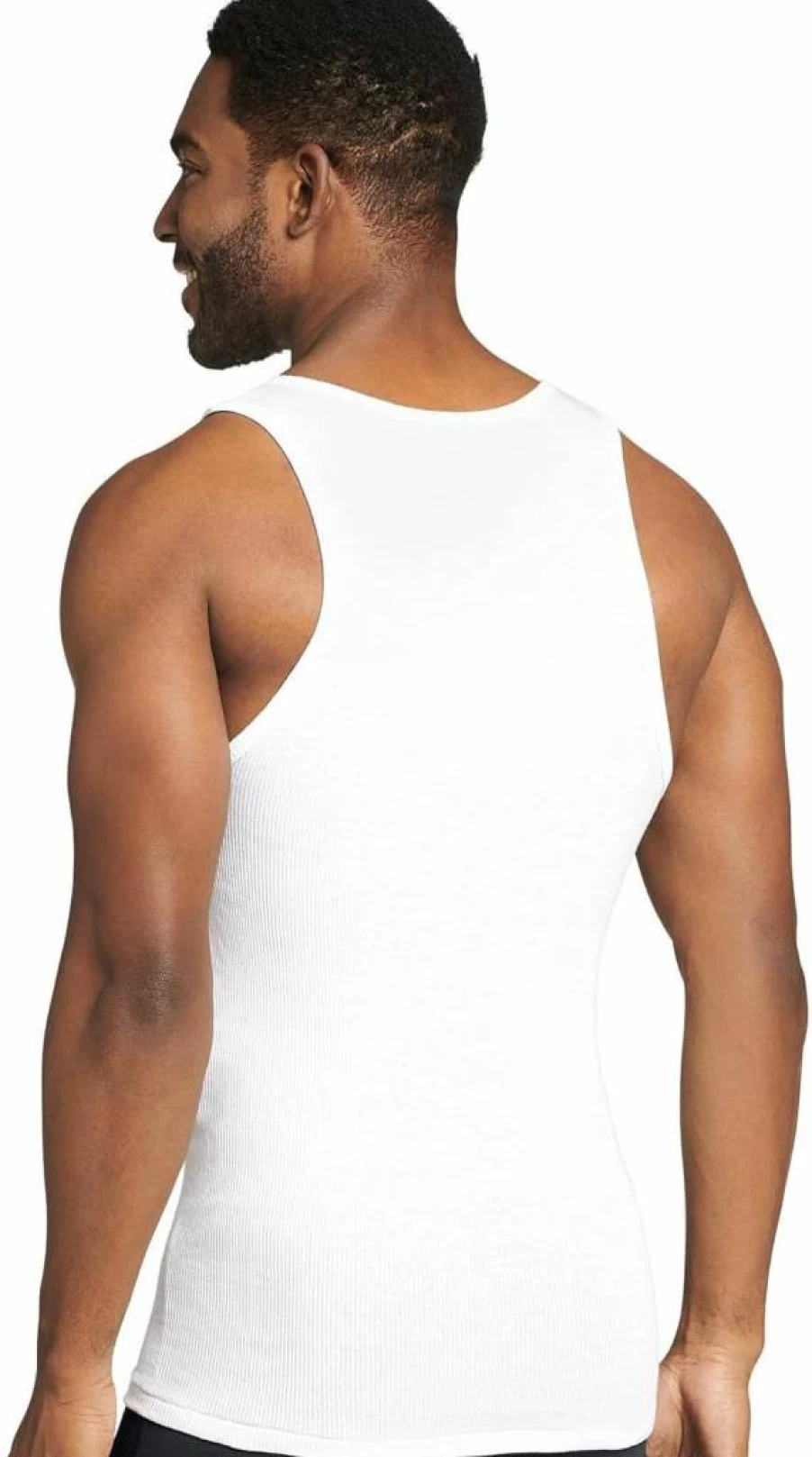 Jockey Men's 100% Cotton Tall A-Shirt Tank Undershirt 3-Pack - Breathable Comfort Fit White Crewneck Sleeveless