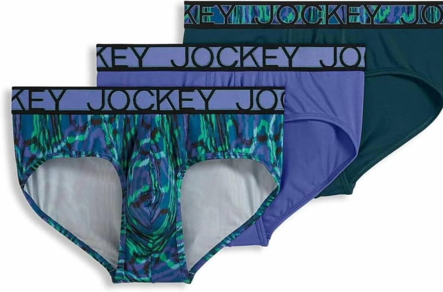 Jockey Men's Active Microfiber Brief Underwear - 3 Pack Comfort Fit Breathable Quick-Dry Boxer Shorts