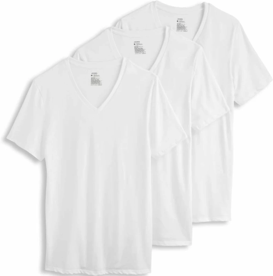 Jockey Men's Cotton Stretch V-Neck Undershirt 3-Pack - Soft Breathable Comfort Fit Underwear