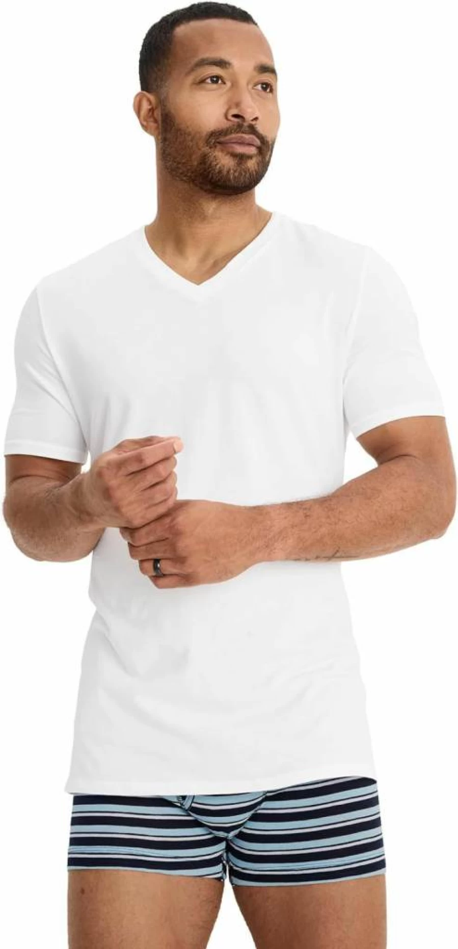 Jockey Men's Cotton Stretch V-Neck Undershirt 3-Pack - Soft Breathable Comfort Fit Underwear