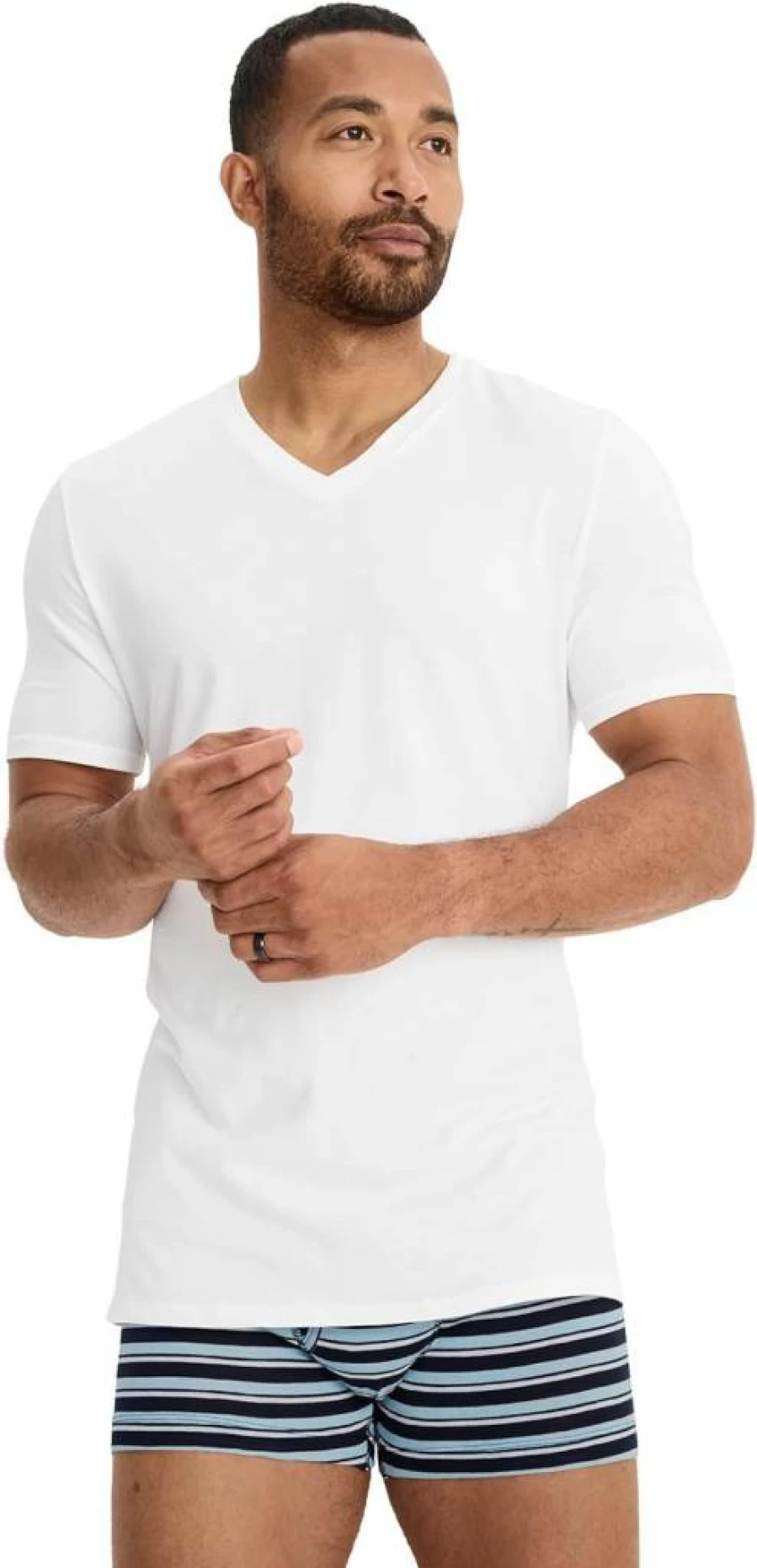 Jockey Men's Cotton Stretch V-Neck Undershirt 6-Pack - Soft Breathable Comfort Fit Underwear
