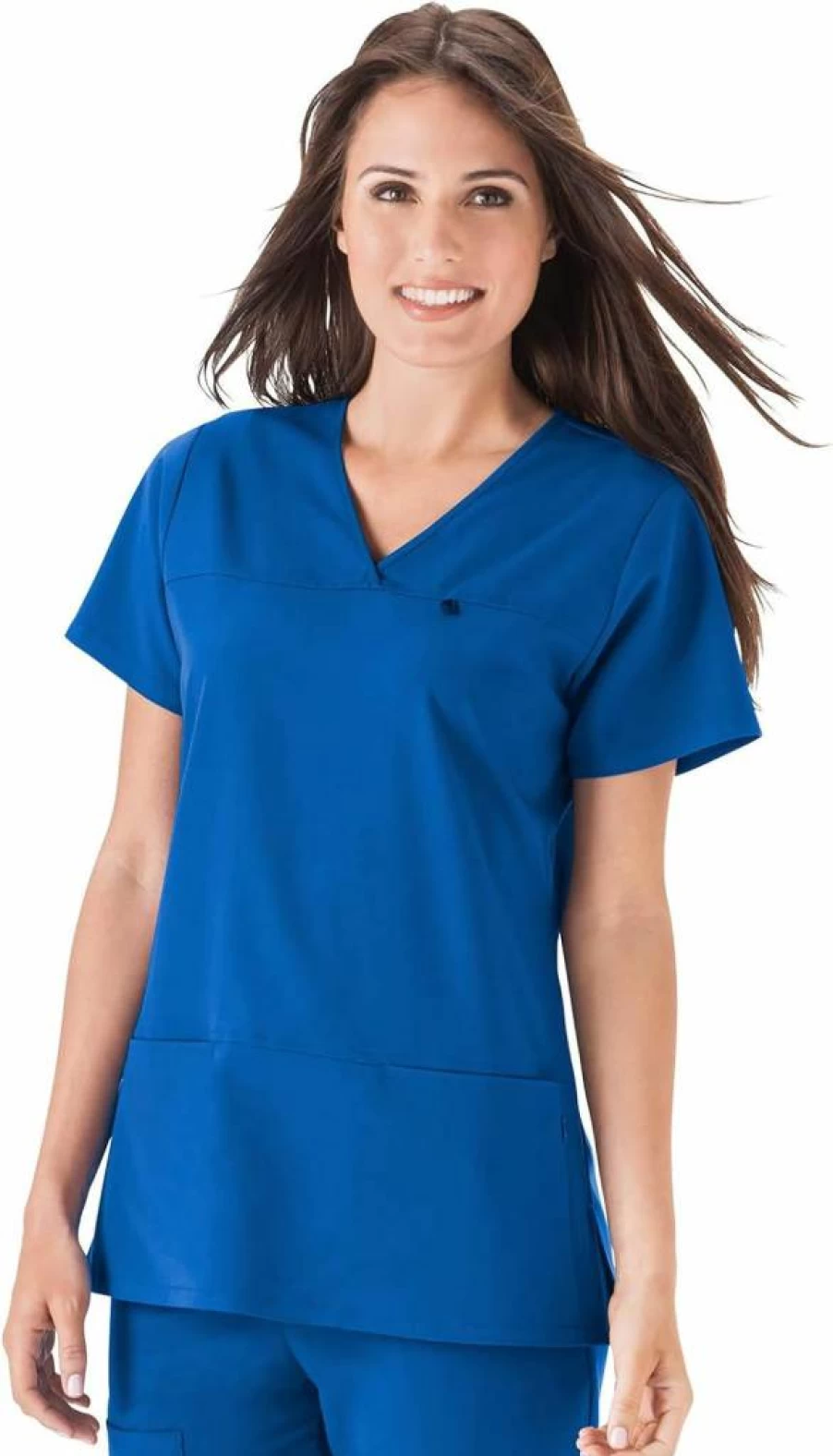 Jockey Women's True Fit Crossover V-Neck Scrub Top - Comfortable Medical Uniform for Healthcare Professionals