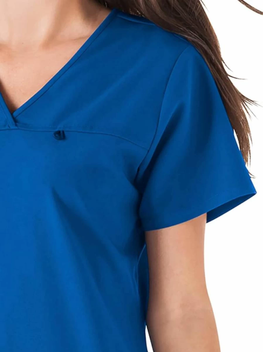 Jockey Women's True Fit Crossover V-Neck Scrub Top - Comfortable Medical Uniform for Healthcare Professionals
