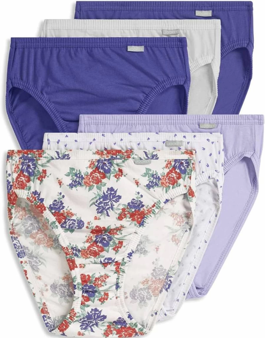 Jockey Women's Elance French Cut Underwear 6-Pack - Comfortable Cotton Panties Multipack