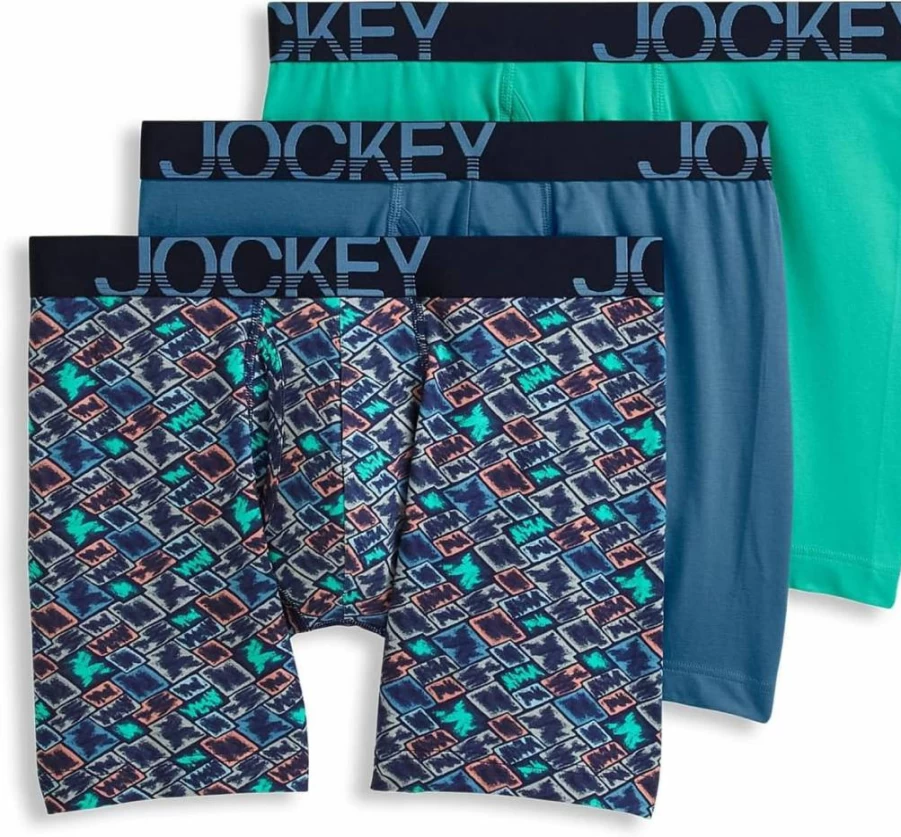 Jockey Men's ActiveStretch Boxer Briefs 7-Inch Long Leg - 3 Pack Comfort Underwear for Sports & Daily Wear