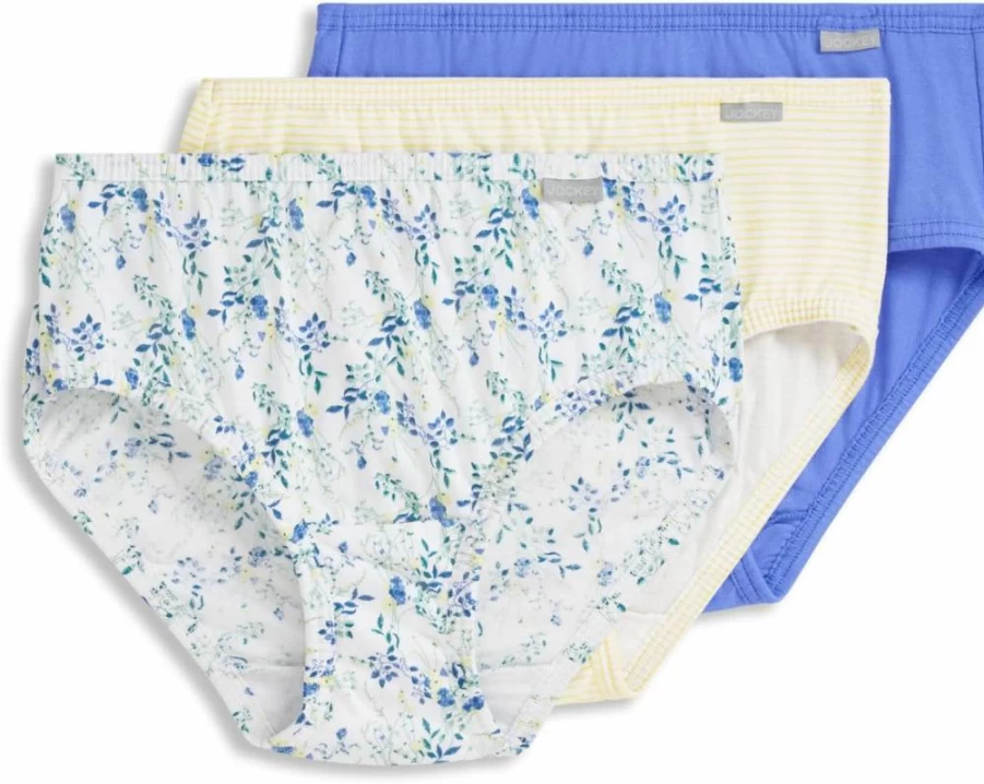 Jockey Women's Plus Size Elance Hipster Underwear 3-Pack | Comfortable Cotton Panties | High-Waisted Soft Briefs