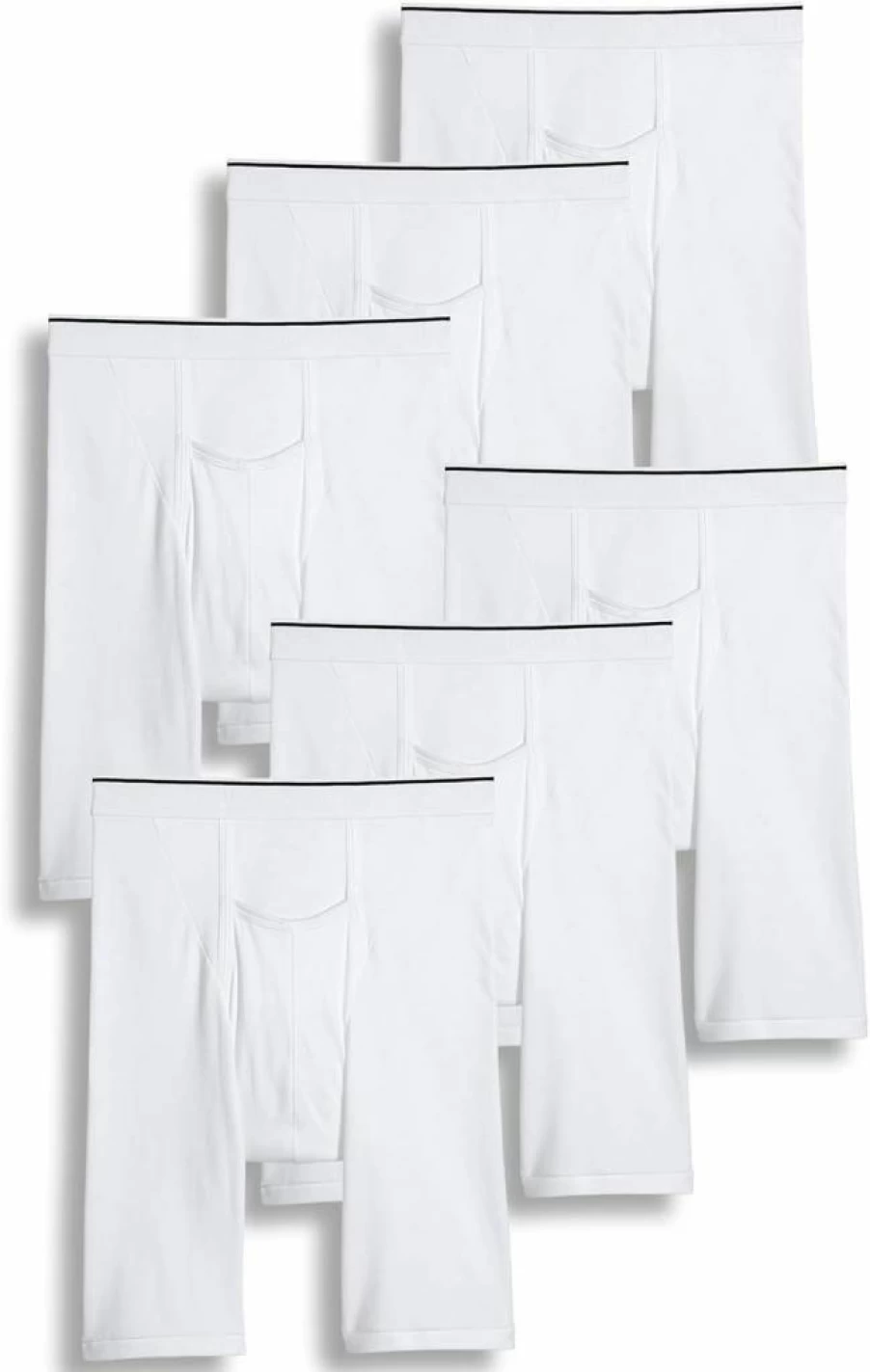 Jockey Men's Cotton 6-Pack Midway Brief Underwear with Comfort Pouch - 10-Inch Inseam