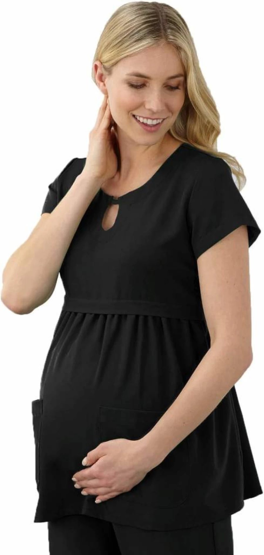 Jockey Women's Maternity Scrub Top - Empire Waist Comfort & Style for Healthcare Professionals