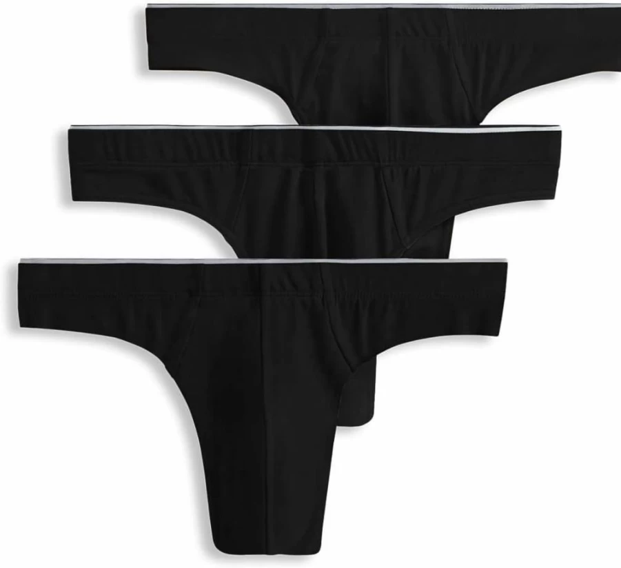Jockey Men's True Style Thong Underwear 3-Pack - Comfortable Cotton Briefs for Everyday Wear