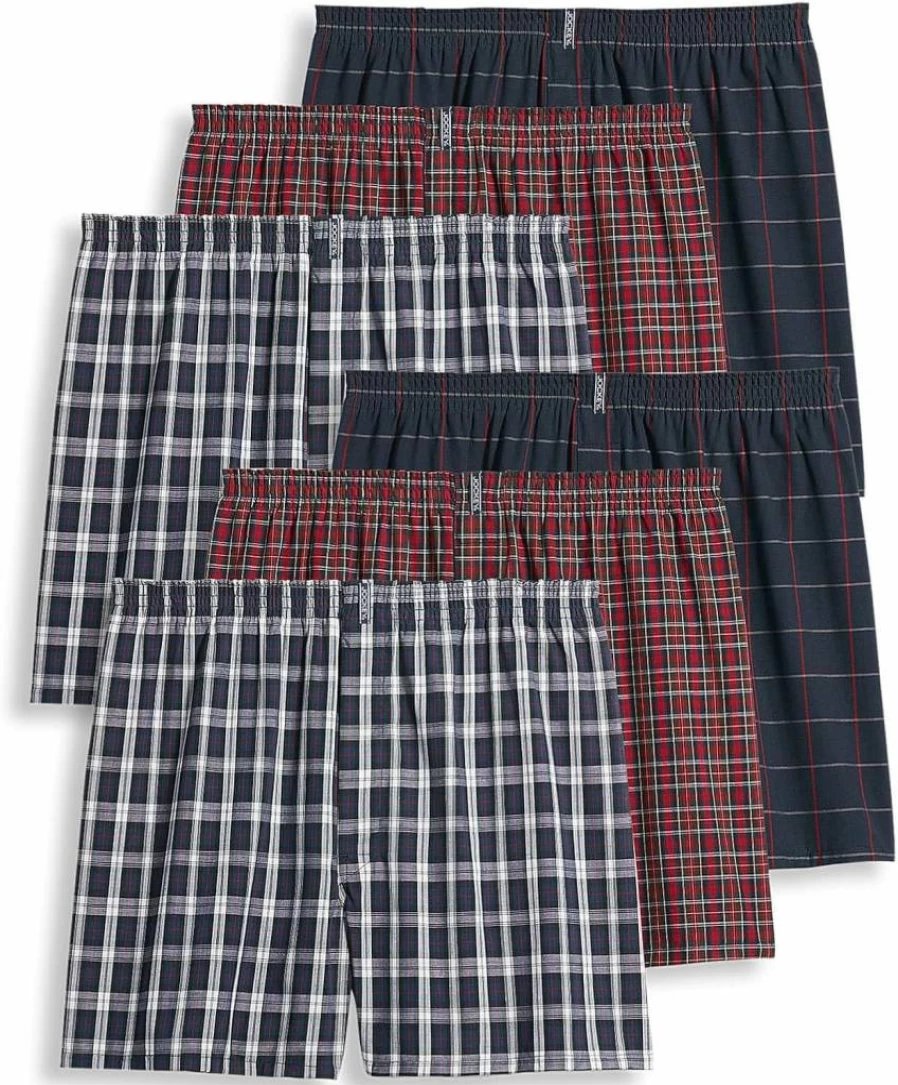 Jockey Men's Cotton Classics 5-Inch Boxer Briefs - 6 Pack Multipack Underwear for Comfort & Support