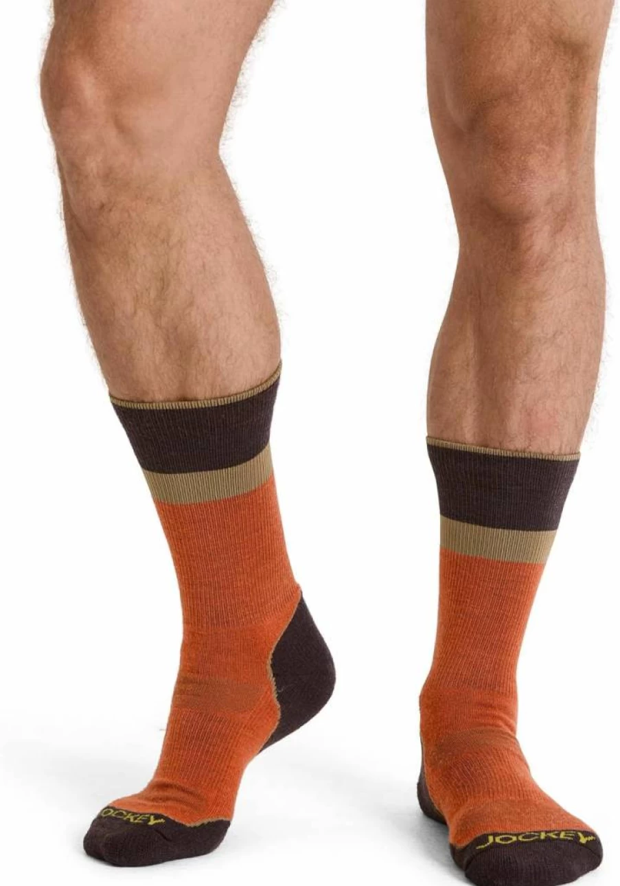 Jockey Men's Lightweight Merino Wool Crew Socks for Hiking - Made in USA