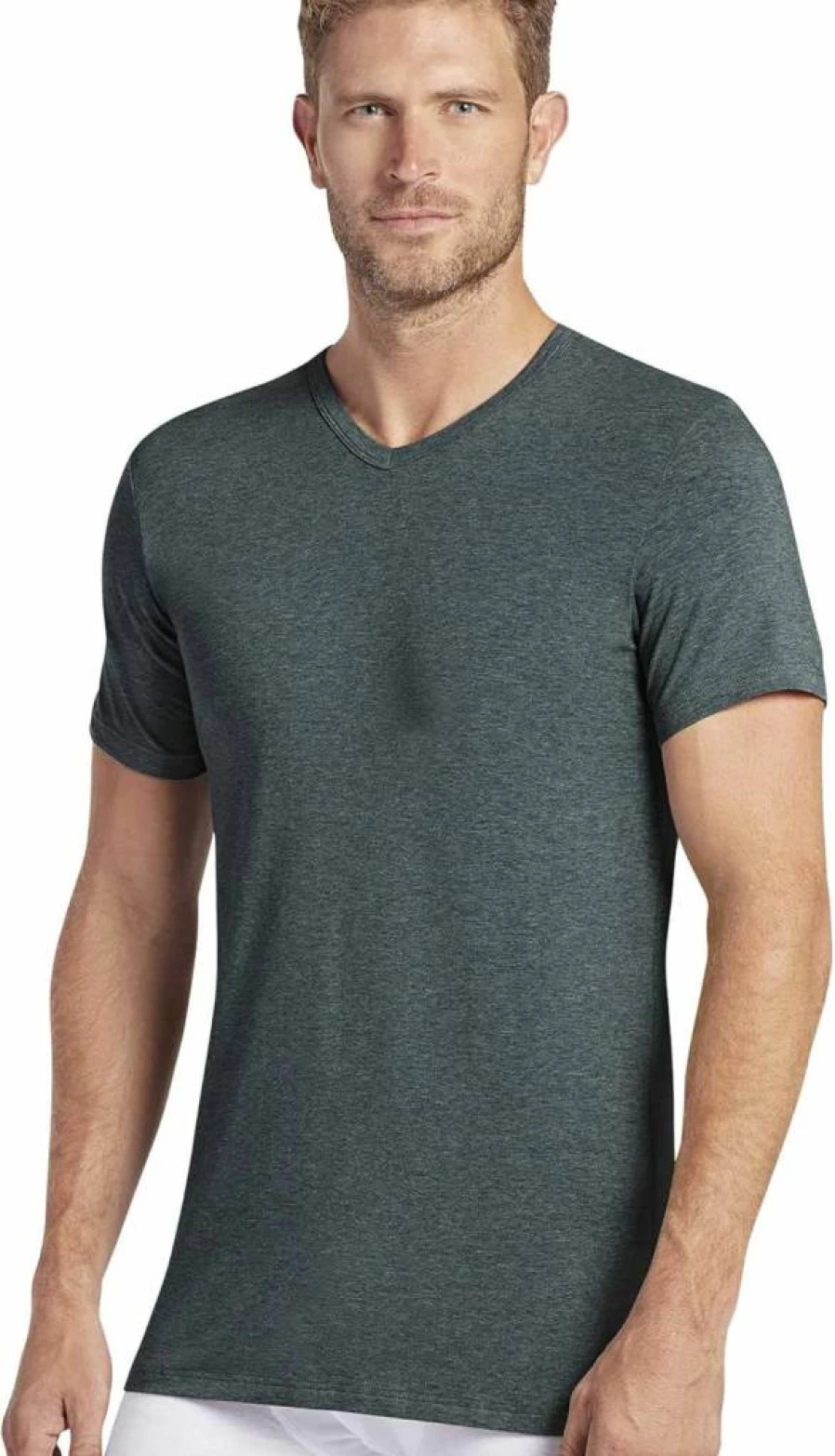 Jockey Men's Cotton Stretch V-Neck Undershirt 2-Pack - Slim Fit Breathable Comfort Underwear