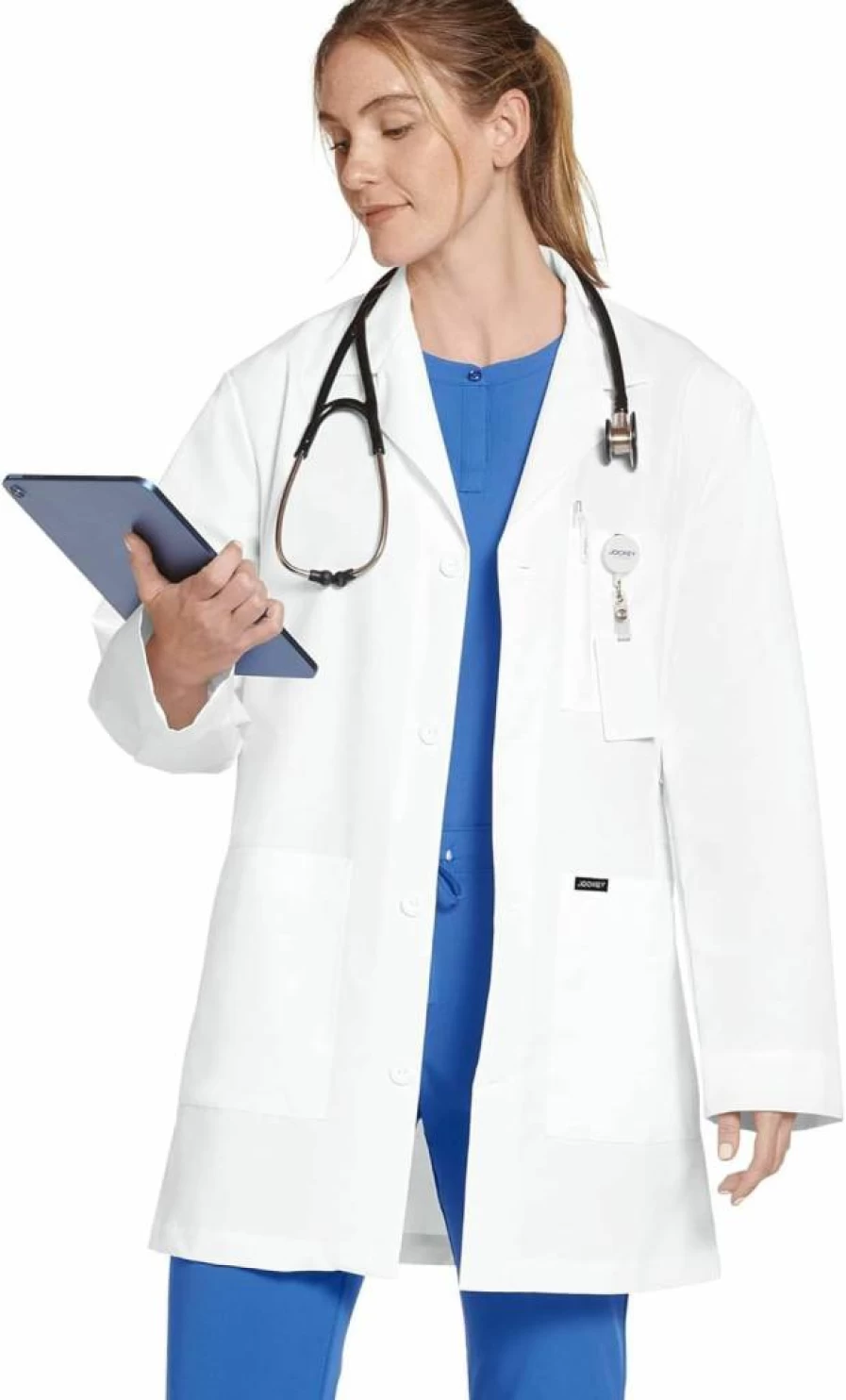 Jockey Unisex Lab Coat - 34" Medical Scrub Coat for Women & Men - Healthcare Uniform