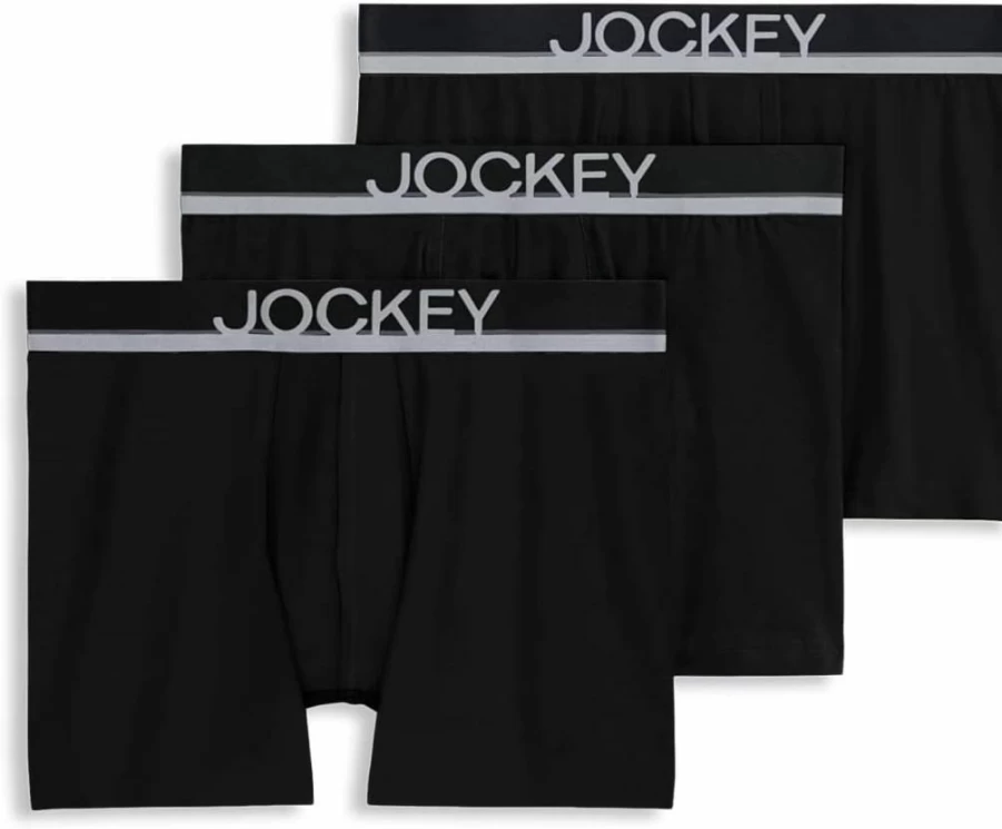 Jockey Men's True Style 4-Inch Trunk Underwear - 3 Pack Comfort Fit Cotton Briefs
