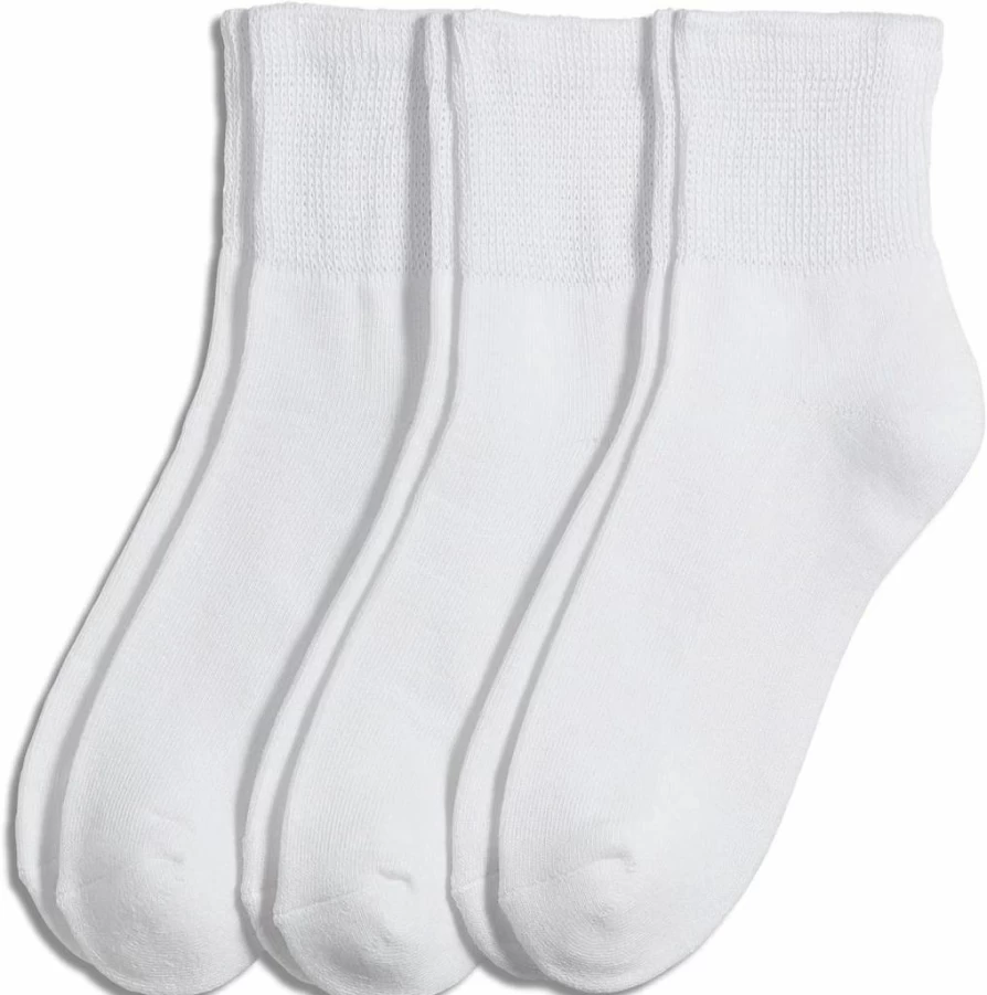 Jockey Men's Comfort Non-Binding Quarter Socks 3-Pack - Breathable Athletic Crew Socks for Daily Wear