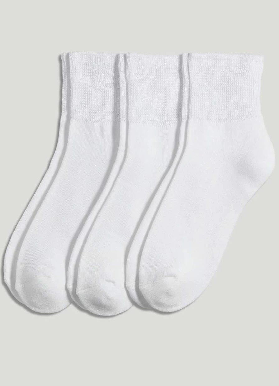 Jockey Men's Comfort Non-Binding Quarter Socks 3-Pack - Breathable Athletic Crew Socks for Daily Wear