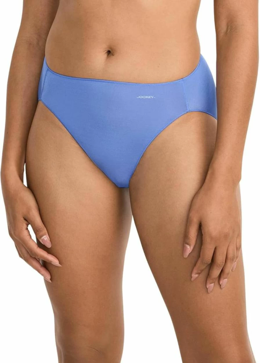 Jockey Women's No Show Hi-Cut Underwear with Tactel Fabric for Invisible Comfort