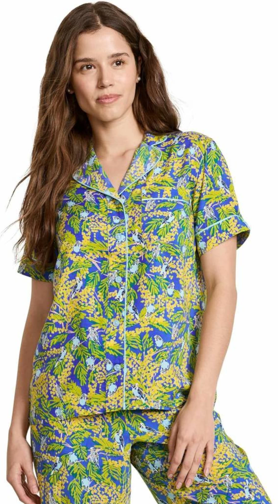 Jockey Women's Soft Touch Luxe Woven Short Sleeve Sleepwear Top