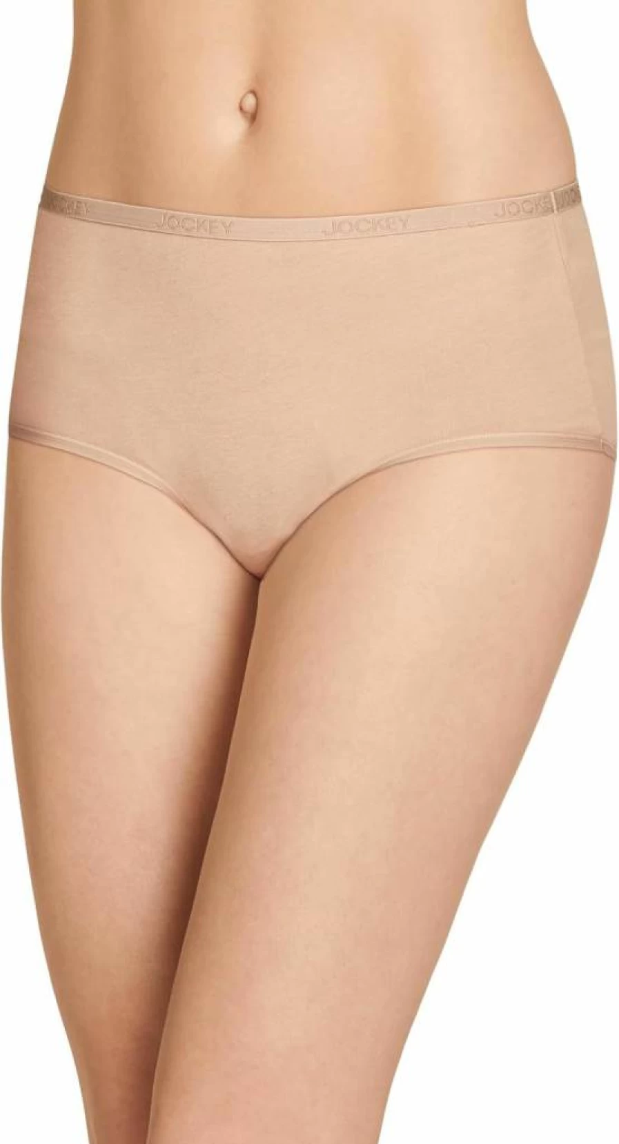 Jockey Women's Organic Cotton Modern Brief Underwear 6-Pack - Comfortable Stretch Logo Design