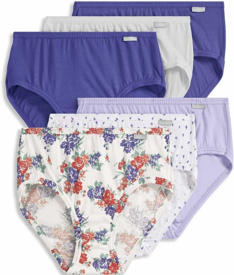 Jockey Women's Plus Size Elance Hipster Underwear 6-Pack - Comfortable Cotton Panties