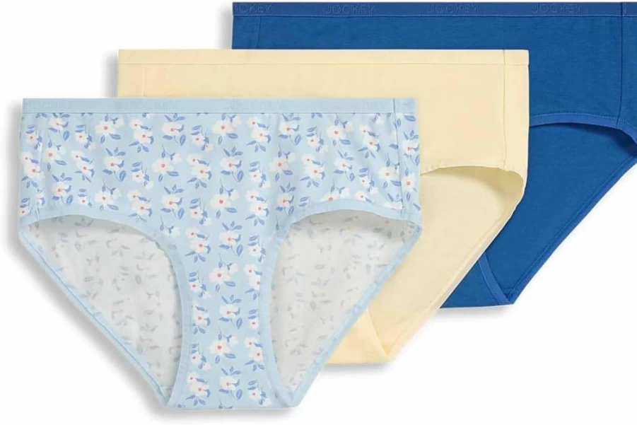 Jockey Women's Organic Cotton Hipster Underwear 3-Pack - Soft Stretch Comfort Logo Design