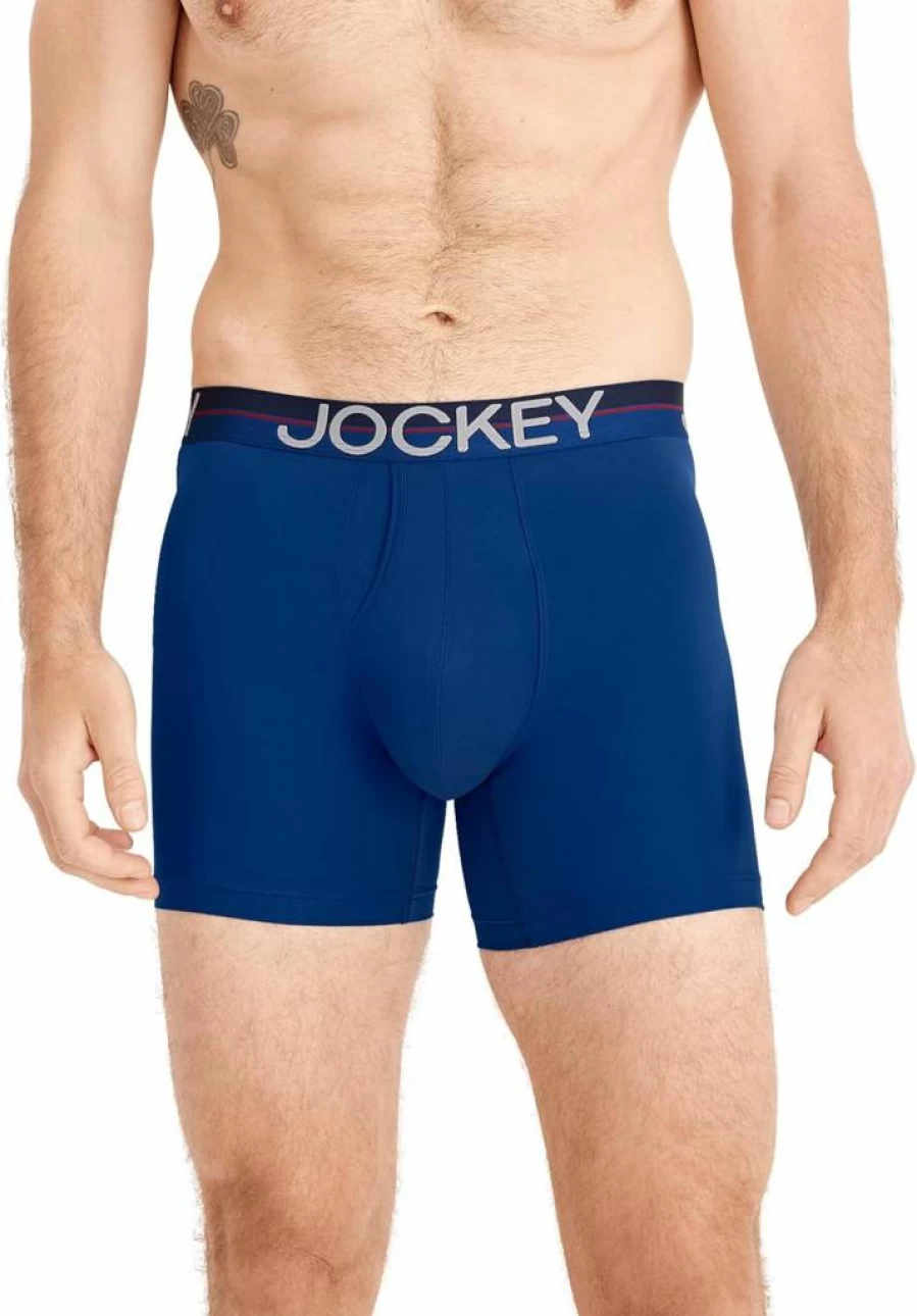 Jockey Men's Cool Comfort Microfiber 6-Inch Boxer Briefs - Breathable Stretch Underwear 3-Pack