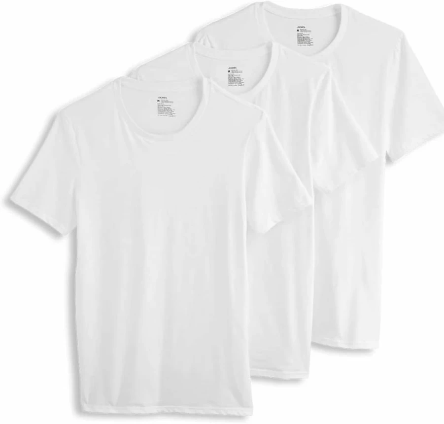 Jockey Men's Cotton Stretch Crew Neck Undershirt 3-Pack - Soft Breathable Comfort Fit Underwear