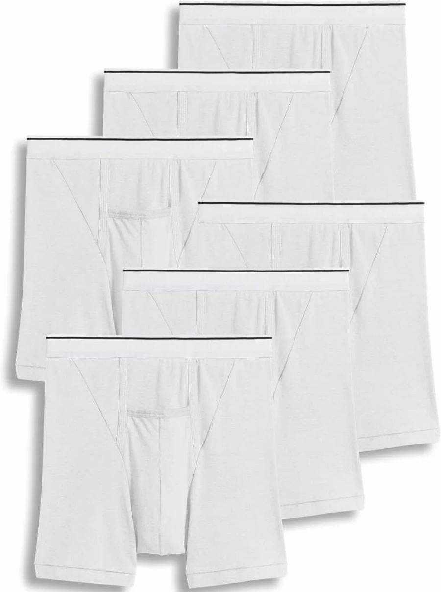 Jockey Men's Cotton 5-Inch Boxer Brief Underwear - 6-Pack Comfortable Breathable Pouch Support