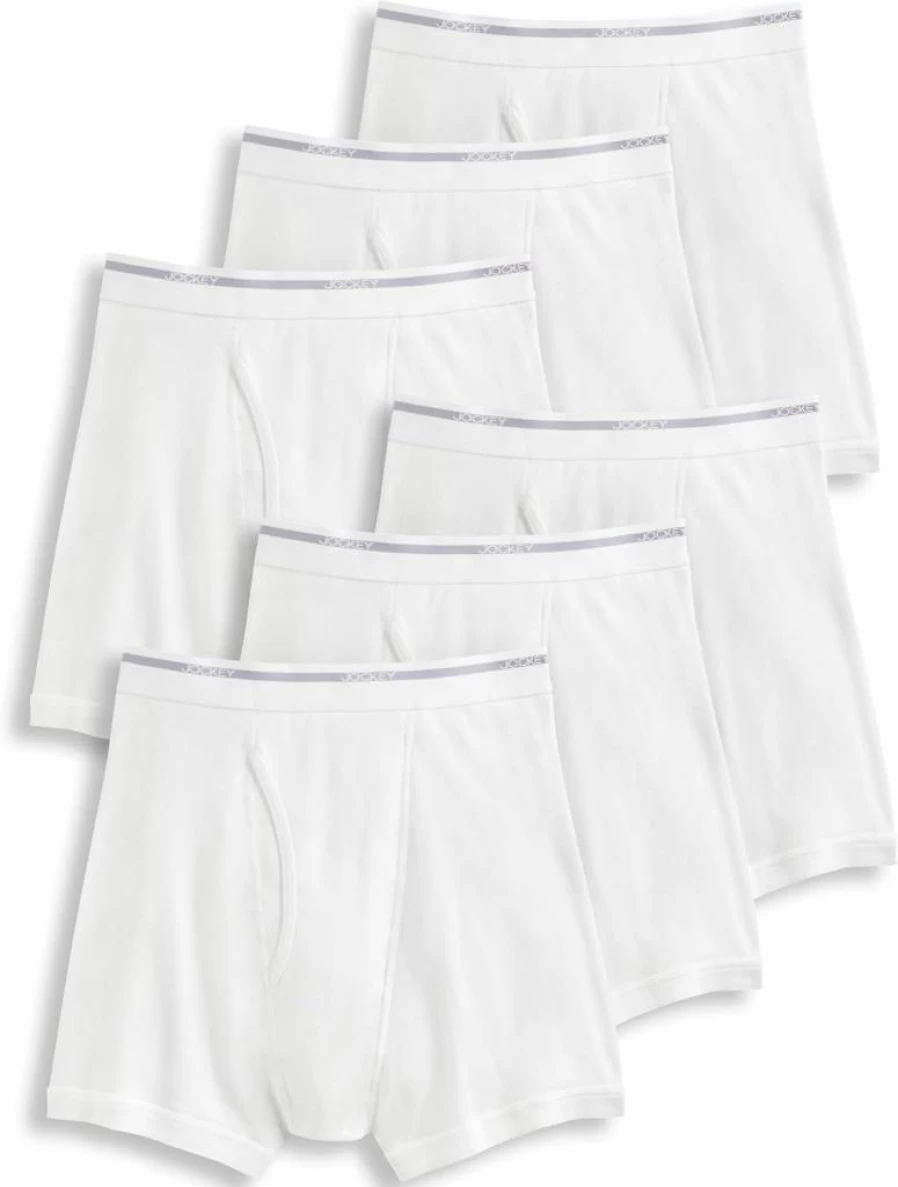 Jockey Men's Lightweight Cotton 5-Inch Boxer Briefs 6-Pack - Breathable Comfort Underwear