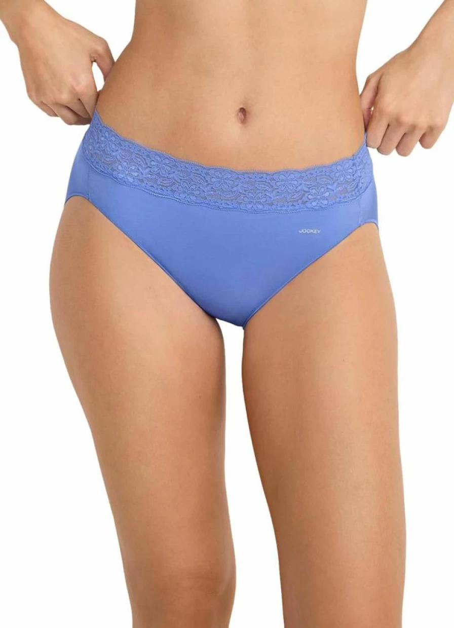 Jockey Women's No Show Lace Bikini Underwear - Seamless Tactel Panty Line Promise Briefs