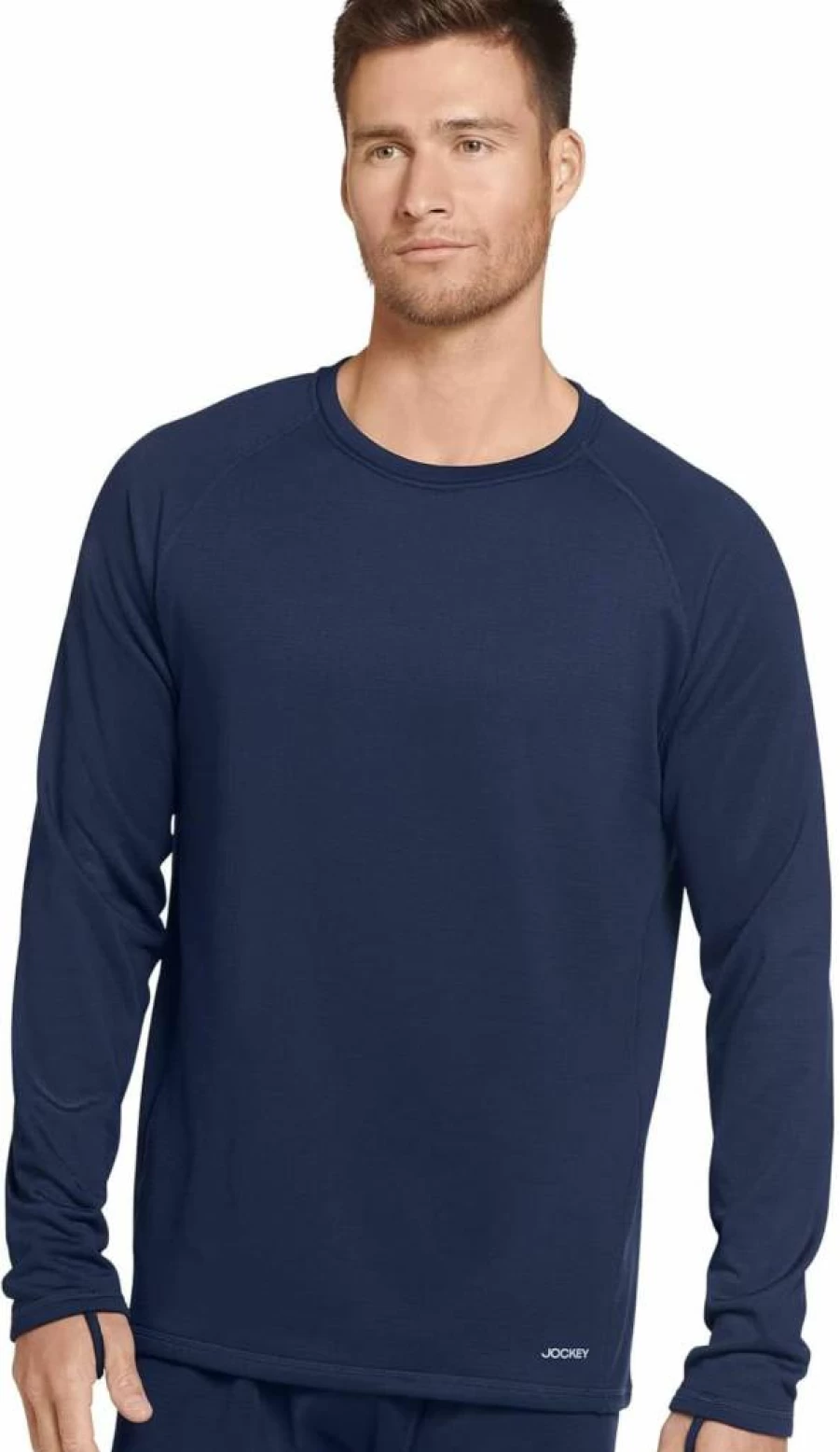Jockey Men's Thermal Grid Fleece Baselayer Long Sleeve Crew Top for Cold Weather