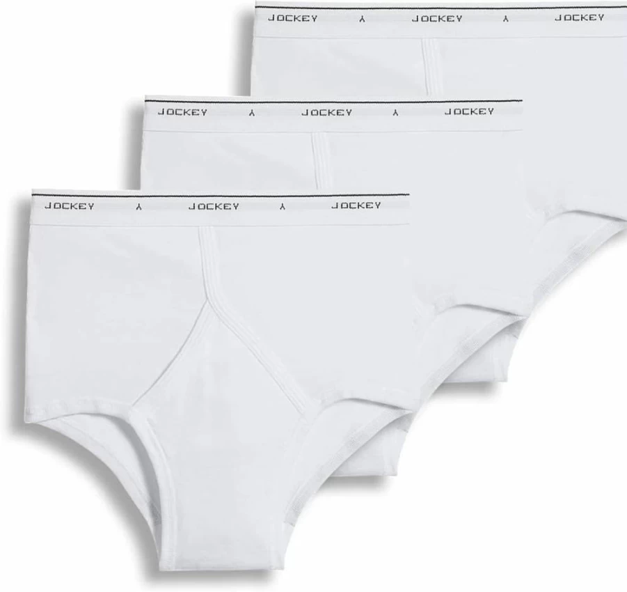 Jockey Men's Cotton Classic Full Rise Brief Underwear - 3 Pack Comfort Multipack