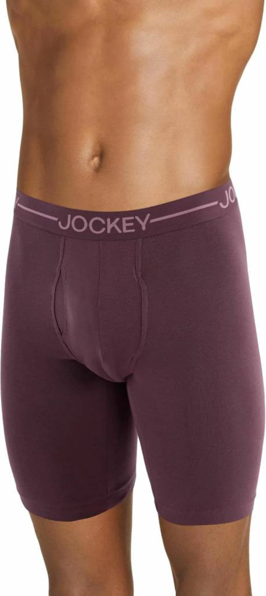 Jockey Men's Organic Cotton 3-Pack Boxer Briefs with Stretch - 9.5" Long Leg Underwear