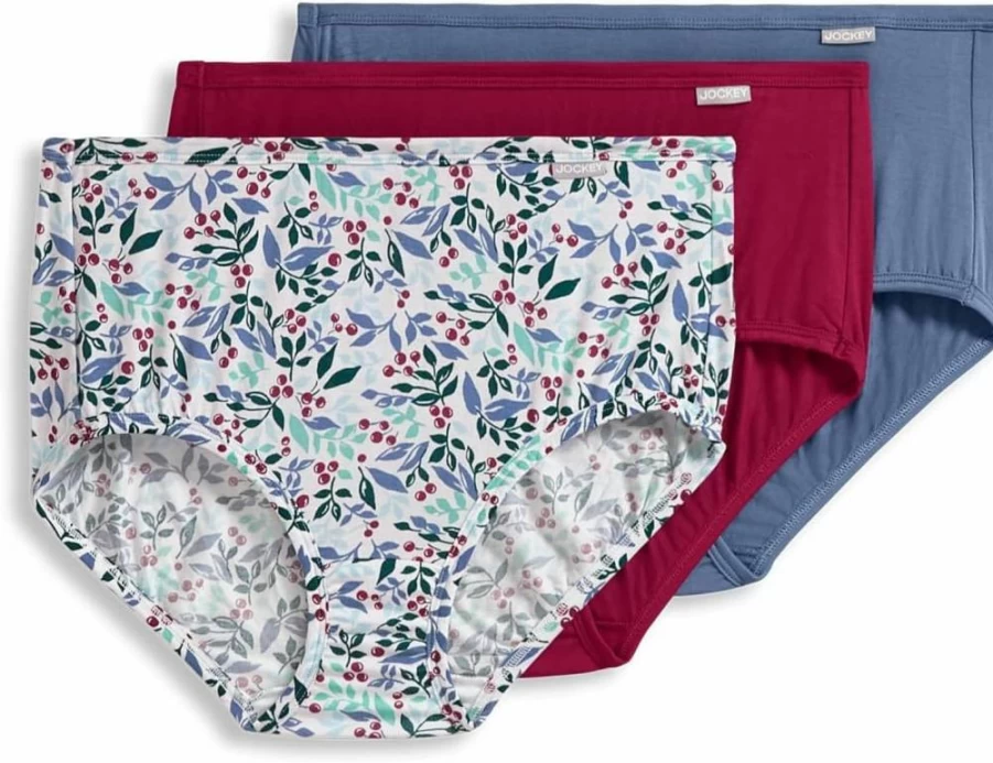 Jockey Women's Supersoft Cotton Briefs Underwear - 3 Pack Comfortable Panties Multipack