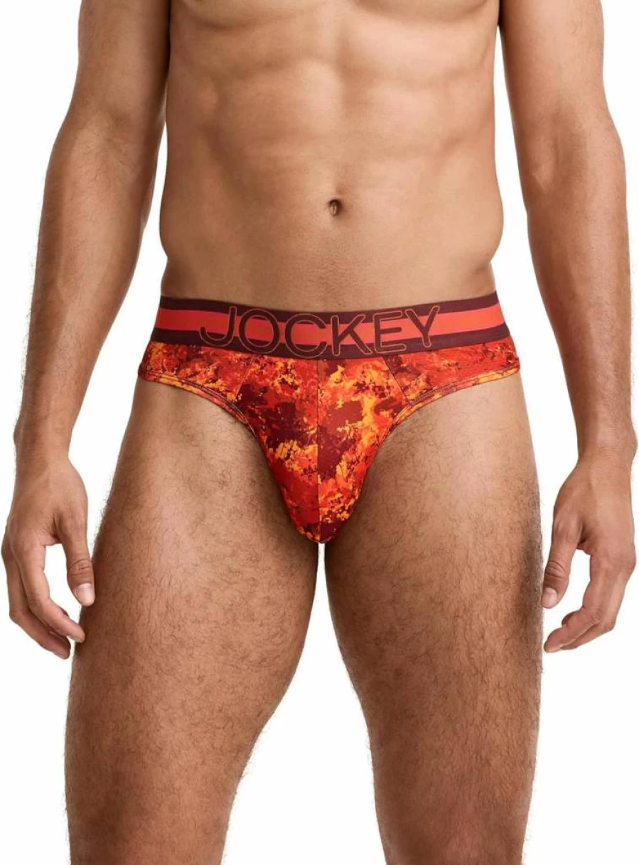 Jockey Men's Stability Pouch Thong Underwear - Microfiber Sport Underwear for Men