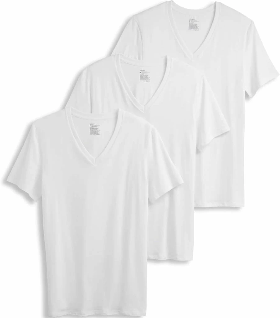 Jockey Men's Cotton Stretch V-Neck Undershirt 3-Pack - Smooth Fit Comfort Breathable undershirts for Men