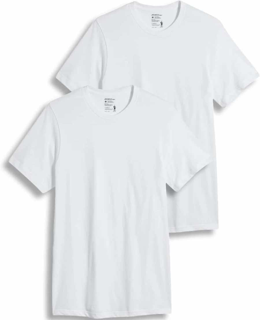 Jockey Men's Classic Crew Neck Undershirt 2-Pack - Tall Fit Comfortable Cotton undershirts for Men
