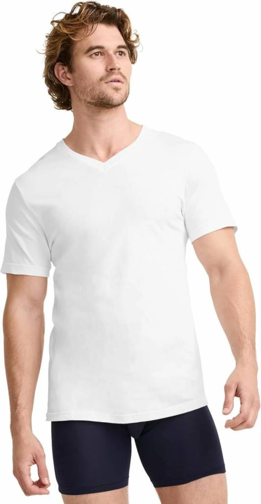 Jockey Men's Classic V-Neck Undershirt 2-Pack - Tall Size Comfort Fit Breathable Cotton