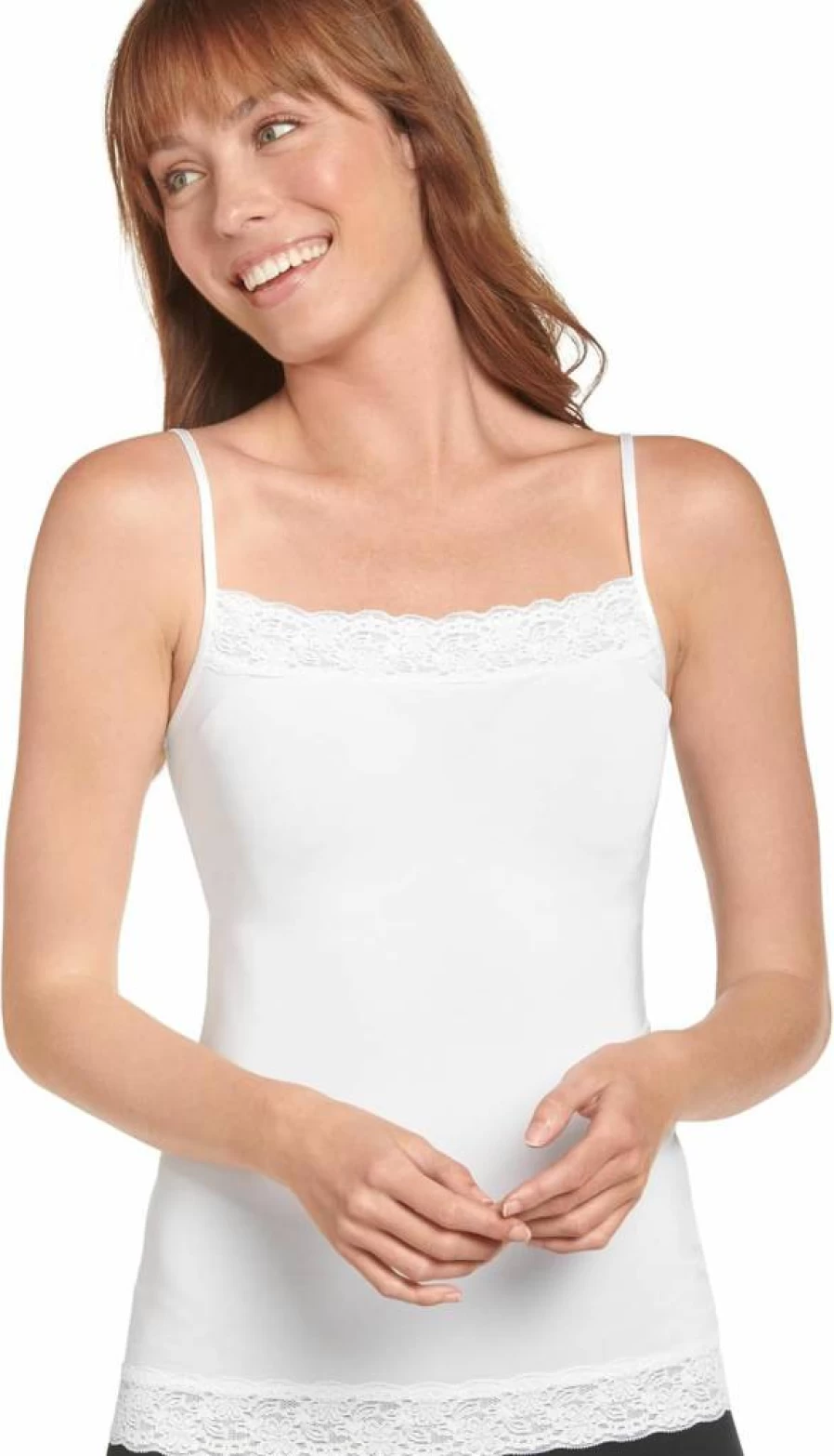 Jockey Women's Ultralight Smoothing Shapewear Cami with Lace Trim - Skimmies Seamless Comfort