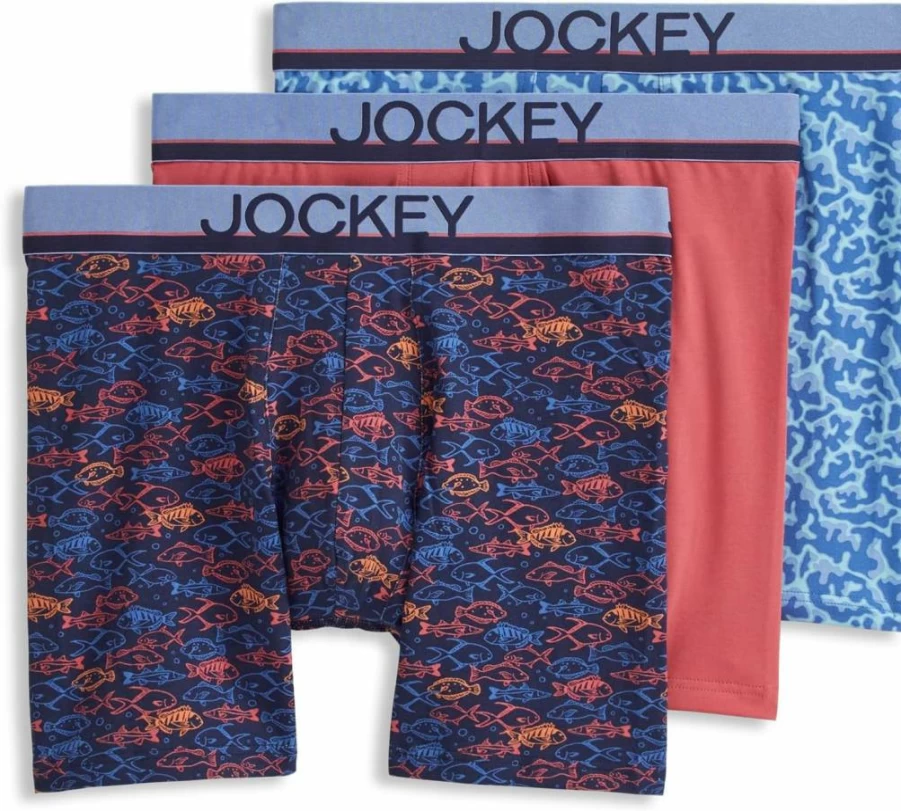 Jockey Men's Cotton 6-Inch Boxer Briefs - 3 Pack Comfort Underwear for Everyday Wear