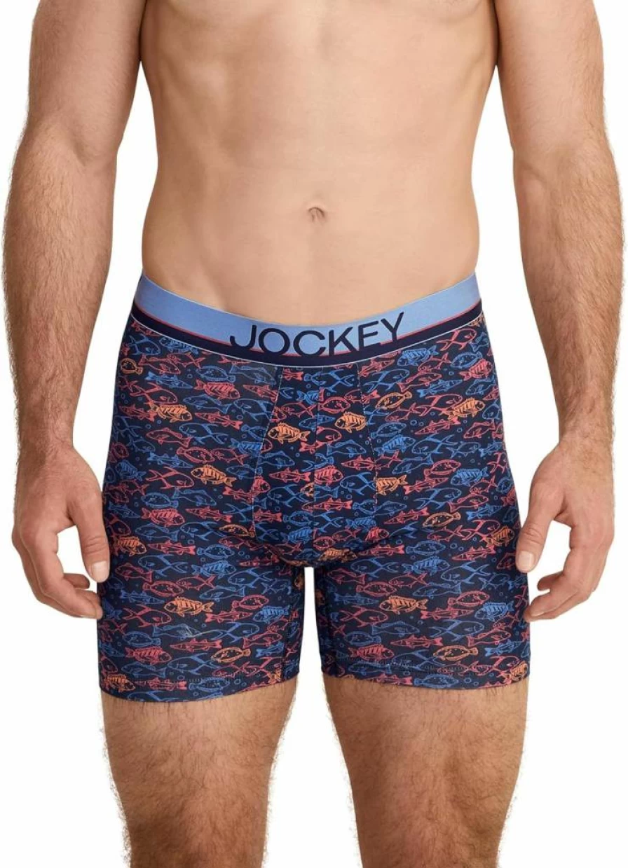 Jockey Men's Cotton 6-Inch Boxer Briefs - 3 Pack Comfort Underwear for Everyday Wear