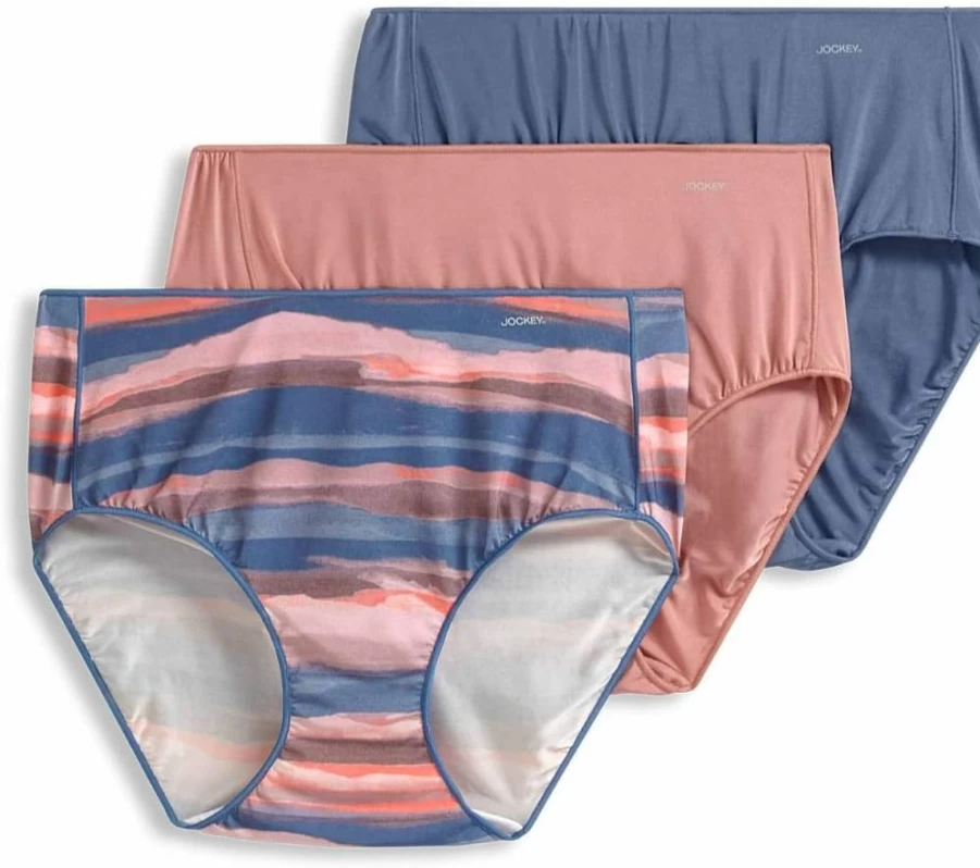 Jockey Women's No Show Hip Brief Underwear - 3 Pack, Seamless & Invisible for Comfort