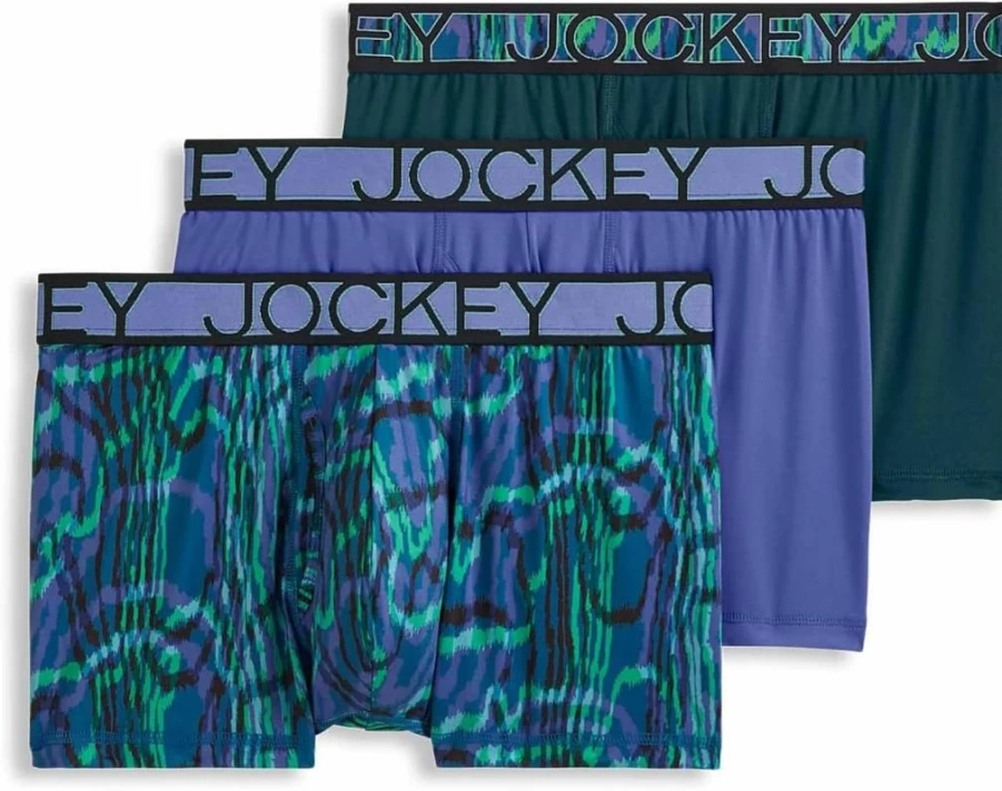 Jockey Men's Active Microfiber Underwear 2.5" Trunk 3-Pack - Breathable Comfort Boxer Briefs for Sports & Daily Wear