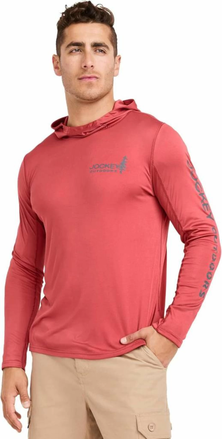 Jockey Men's Long Sleeve Hooded Sun Shirt - UPF Casual Outdoor Shirt for Men