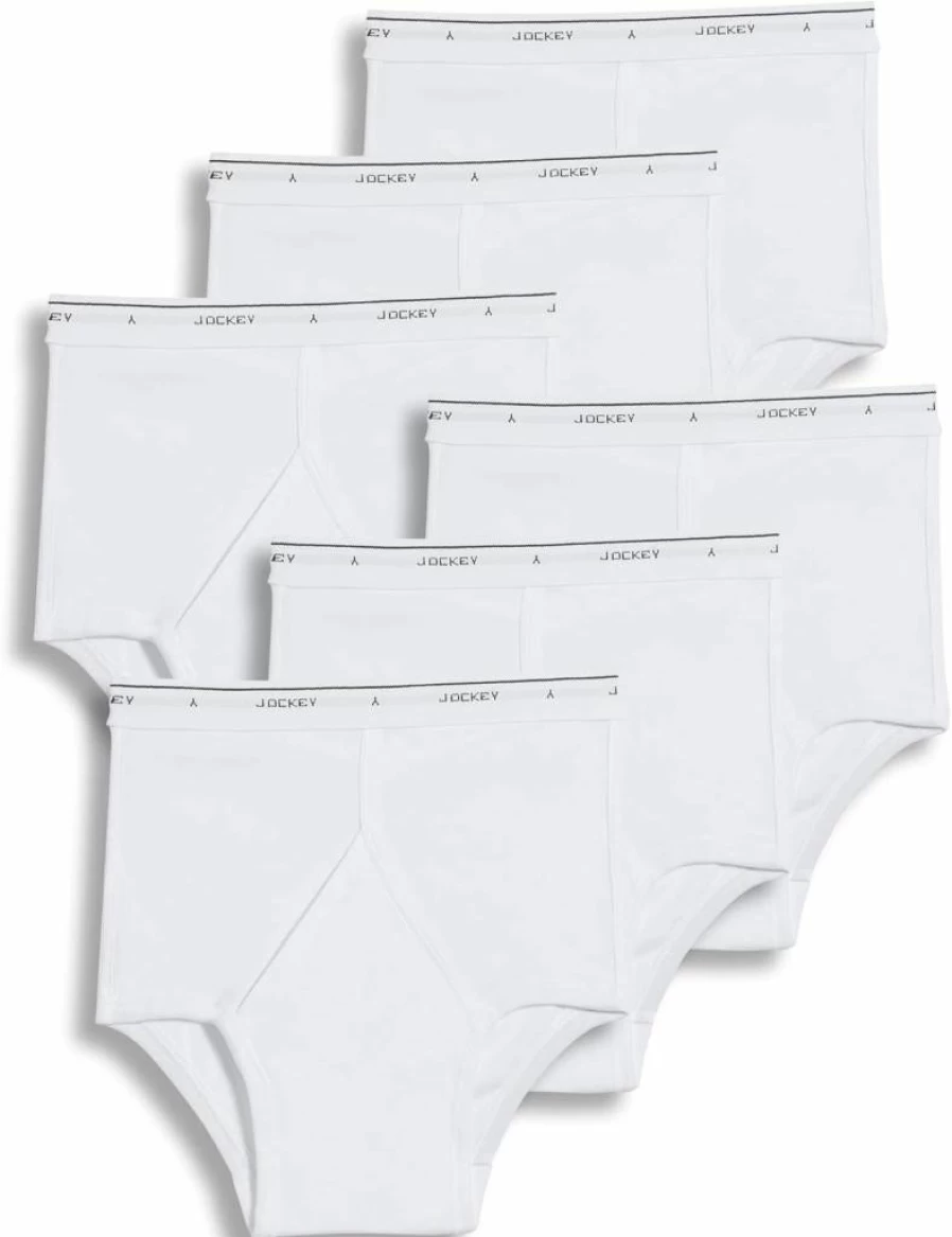 Jockey Men's Cotton Underwear Briefs 6-Pack - Classic Full Rise Comfort Fit for Everyday Wear