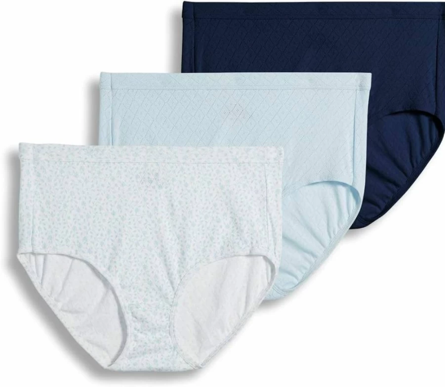 Jockey Women's Elance Breathe Brief Underwear - 3 Pack Comfortable Cotton Panties for Everyday Wear