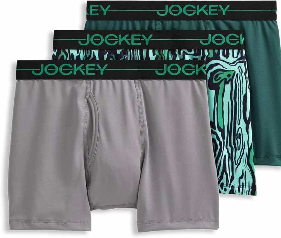 Jockey Boys' Microfiber Stretch Boxer Briefs 3-Pack - Comfort Underwear for Kids