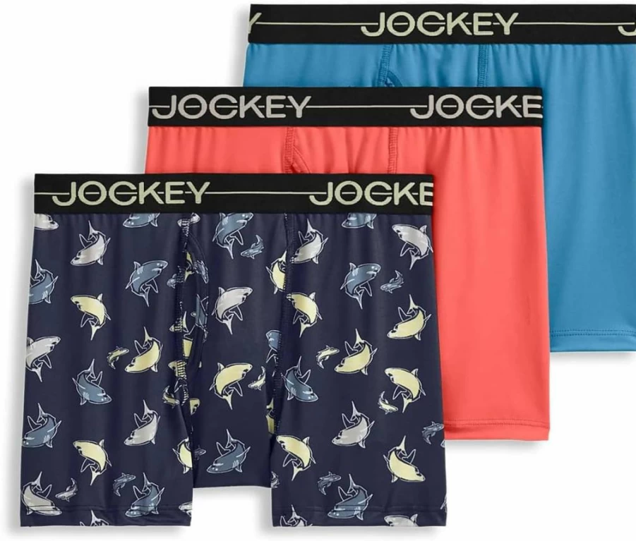 Jockey Boys' Microfiber Stretch Boxer Briefs 3-Pack - Comfort Underwear for Kids