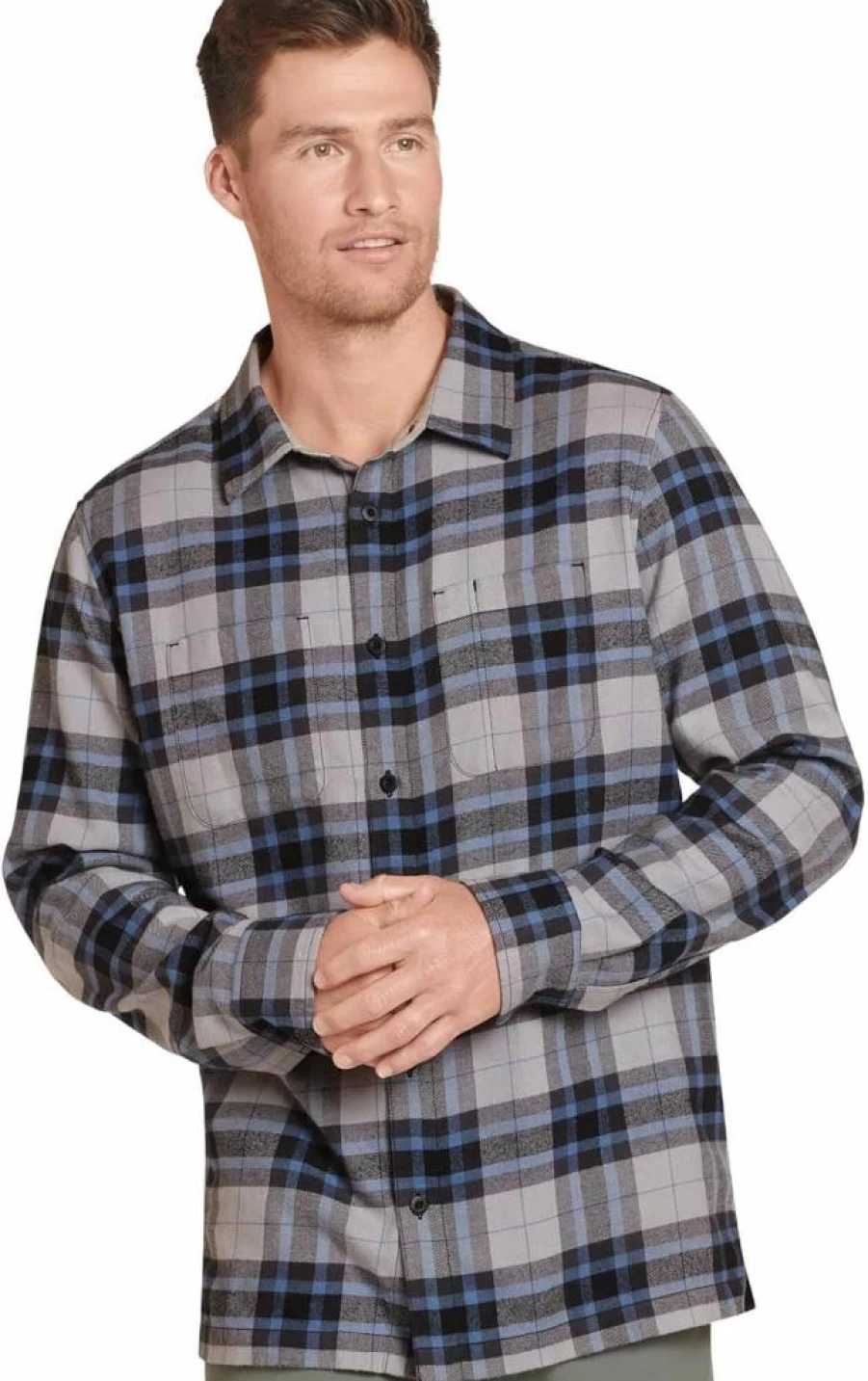 Jockey Men's Flannel Shirt Long Sleeve Casual Outdoor Plaid Shirt for Men